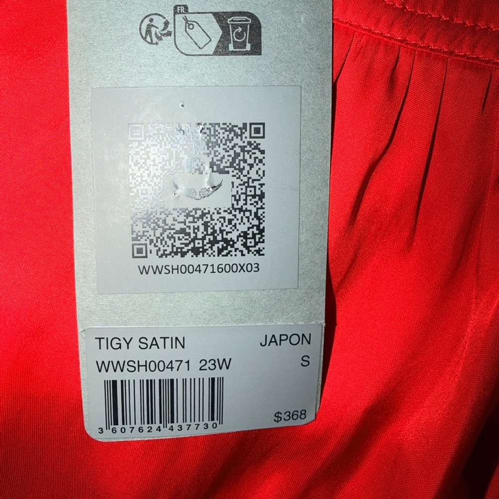 Zadig & Voltaire Vibrant Red Blouse - Picture 8 of 10